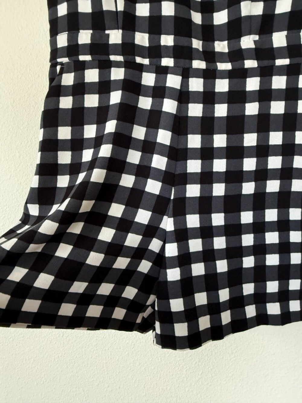 Banana Republic Black White Gingham Romper Pockets Size 0 - Picture 15 of 15